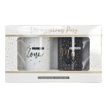 Komplet kubków Q733 - Cudowna Żona/Wspaniały Mąż