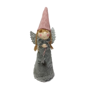 Anioł 1445 (szary, różowa czapeczka)