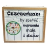 Skarbonka drewniana -  Oszczędzam by spełnić marzenia małe i duże