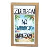 Skarbonka drewniana mała - Zbieram na wakacje marzeń