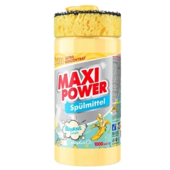 Płyn do naczyń z gąbką Maxi Power - Banan