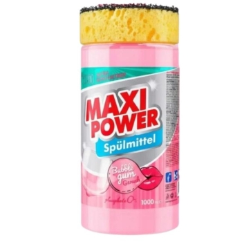 Płyn do naczyń z gąbką Maxi Power - Guma balonowa