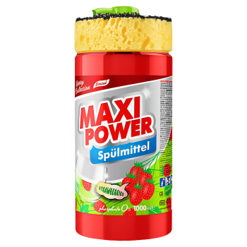 Płyn do naczyń z gąbką Maxi Power - Truskawka