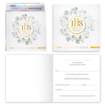 Zaproszenie 5 szt ZP029 - IHS Pierwsza Komunia Święta