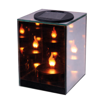 Lampion solarny lustrzany 3D - Ruchomy płomień 5836