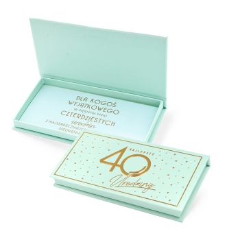 Pudełko na banknoty MB-016 - 40 urodziny (niebieskie)