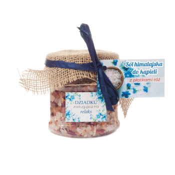 Sól himalajska do kąpieli z płatkami róż - Dziadku zasługujesz na relaks
