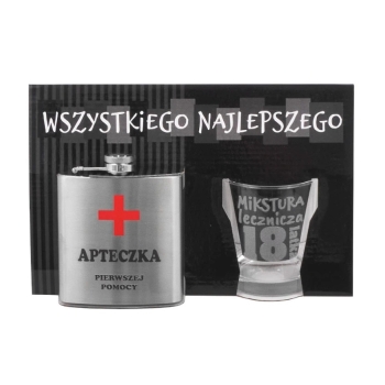 Piersiówka + szklanka BH - Mikstura lecznicza 18latka