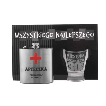 Piersiówka + szklanka BH - Mikstura lecznicza 30latka