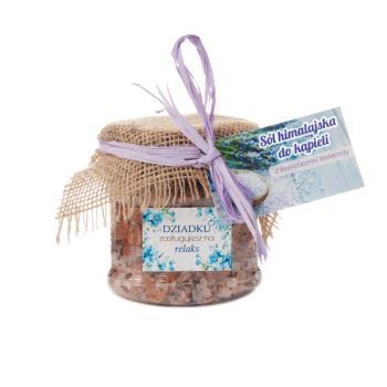 Sól himalajska do kąpieli z kwiatkami lawendy - Dziadku zasługujesz na relaks