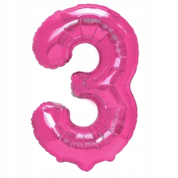 Balon cyfra różowy - 3