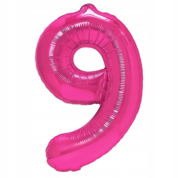 Balon cyfra różowy - 9