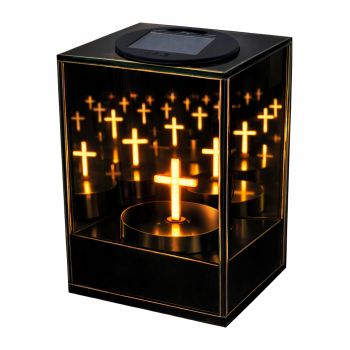 Lampion solarny lustrzany 3D - Krzyż 5829