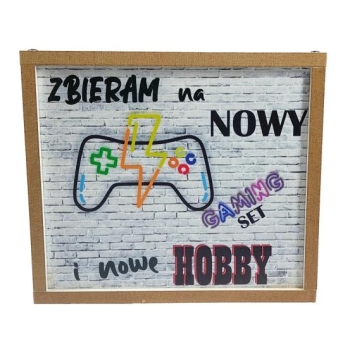 Skarbonka drewniana -  Zbieram na nowy gaming set i nowe hobby