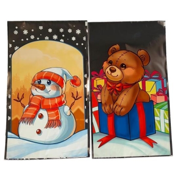 Foliowy worek prezentowy świąteczny, 50 szt 9774 (mały)