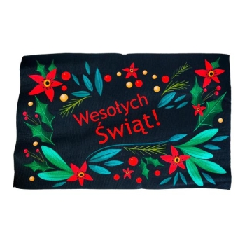 Dywanik świąteczny DYR50501A - Wesołych Świąt (zielone listki)