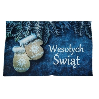 Dywanik świąteczny DYR50501E - Wesołych Świąt (rękawiczki)