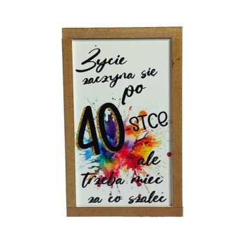 Skarbonka drewniana mała - Życie zaczyna się po 40-stce