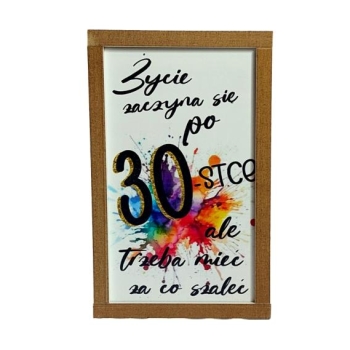 Skarbonka drewniana mała - Życie zaczyna się po 30-stce