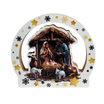 Drewniana ozdoba świąteczna - Szopka STK