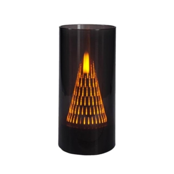 Świeca Led stożek H125 - Choinka (czarna)