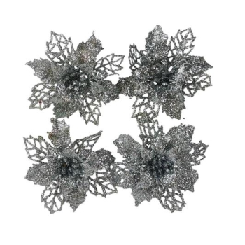 Zawieszka 4 szt KOK18038M - Gwiazda Betlejemska (srebrna)