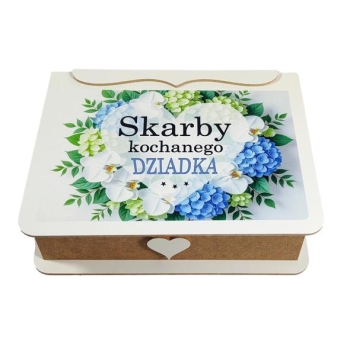Szkatułka drewniana - Skarby kochanego Dziadka