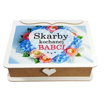 Szkatułka drewniana - Skarby kochanej Babci
