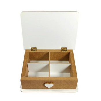 Szkatułka drewniana z przegródkami - Herbatka kochanej Babci i kochanego Dziadka