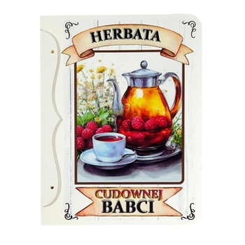 Szkatułka drewniana z przegródkami - Herbata cudownej Babci