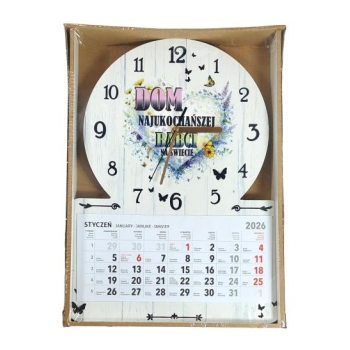Zegar z kalendarzem - Dom najukochańszej Babci na świecie