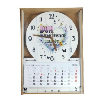 Zegar z kalendarzem - Dom najukochańszych Dziadków na świecie