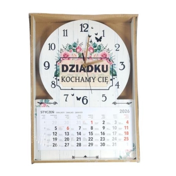 Zegar z kalendarzem - Dziadku kochamy Cię