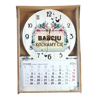 Zegar z kalendarzem - Babciu kochamy Cię