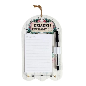 Notes z haczykami na klucze - Dziadku kochamy Cię