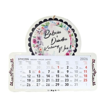 Kalendarz z termometrem - Babciu i Dziadku kochamy was (kwiaty)