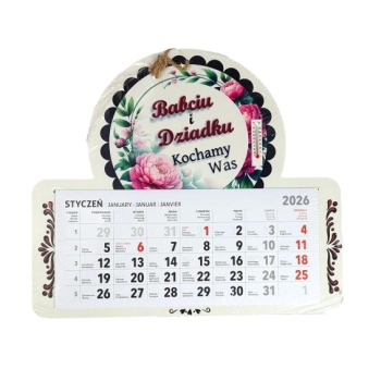 Kalendarz z termometrem - Babciu i Dziadku kochamy was (piwonie)