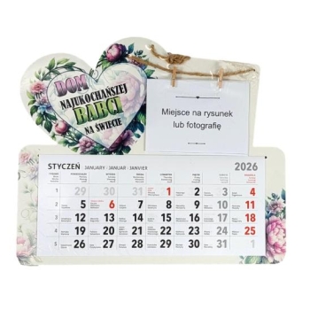 Kalendarz z fotografią  - Dom najukochańszej Babci na świecie