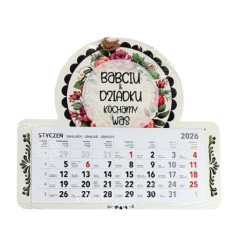 Kalendarz - Babciu&Dziadku kochamy was (kwiaty)