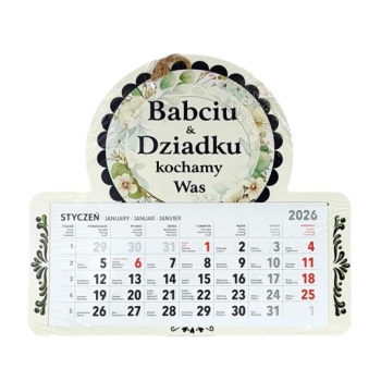 Kalendarz - Babciu&Dziadku kochamy was (białe kwiaty)