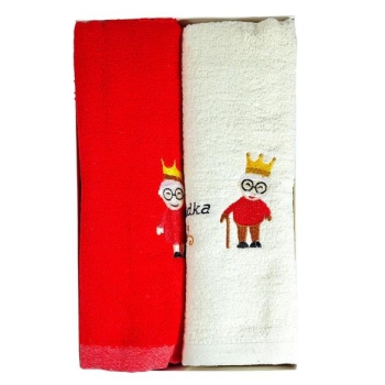 Komplet 2 ręczników 70x140 cm - Dla Babci/Dla Dziadka