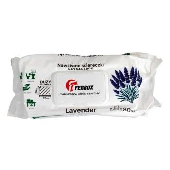 Chusteczki nawilżane do czyszczenia Ferrox 80 szt - Lawenda