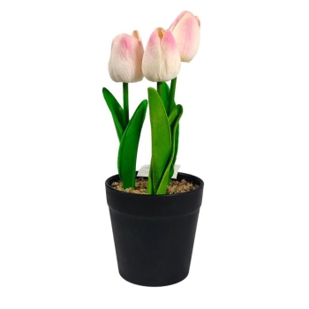 Tulipan 3 szt w doniczce YS48-8069-3 (jasny róż)