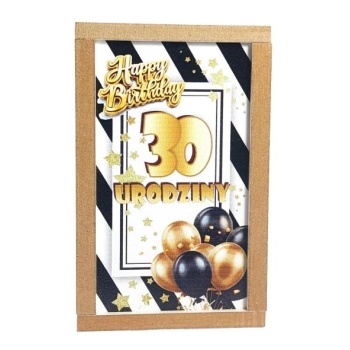 Skarbonka drewniana mała - 30 urodziny