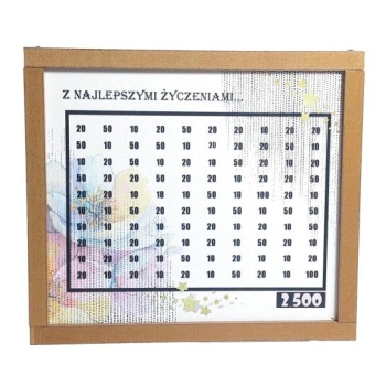 Skarbonka drewniana - Wszystkiego najlepszego z okazji urodzin (różowa)