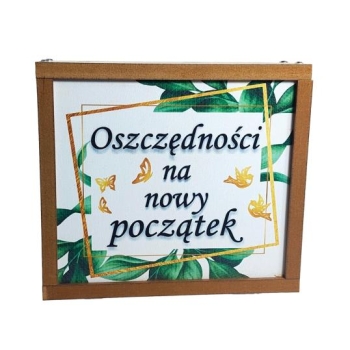 Skarbonka drewniana - Oszczędności na nowy początek