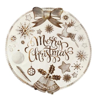 Podkładka na stół 6419 - Merry Christmas (biała ze złotym)