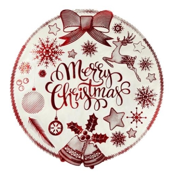 Podkładka na stół 6419 - Merry Christmas (biała z czerwonym)