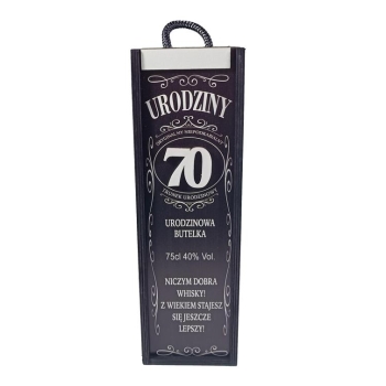 Skrzynka na wino - 70 urodziny (czarna)