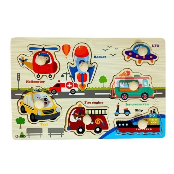 Puzzle drewniane SN55988 - Pojazdy
